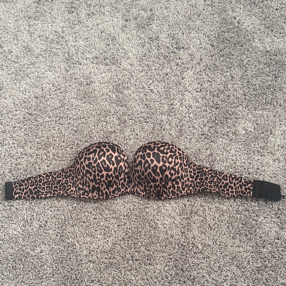 Victoria Secret Leopard Print Strapless Push-Up Bra - Women Intimates